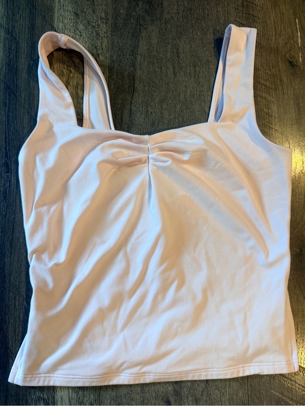 Square-Neck Ruched Blush Tank Top